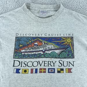 Vintage Discovery Sun Shirt Mens XL Cruise Line Ship Graphic All Sport 90s Tee